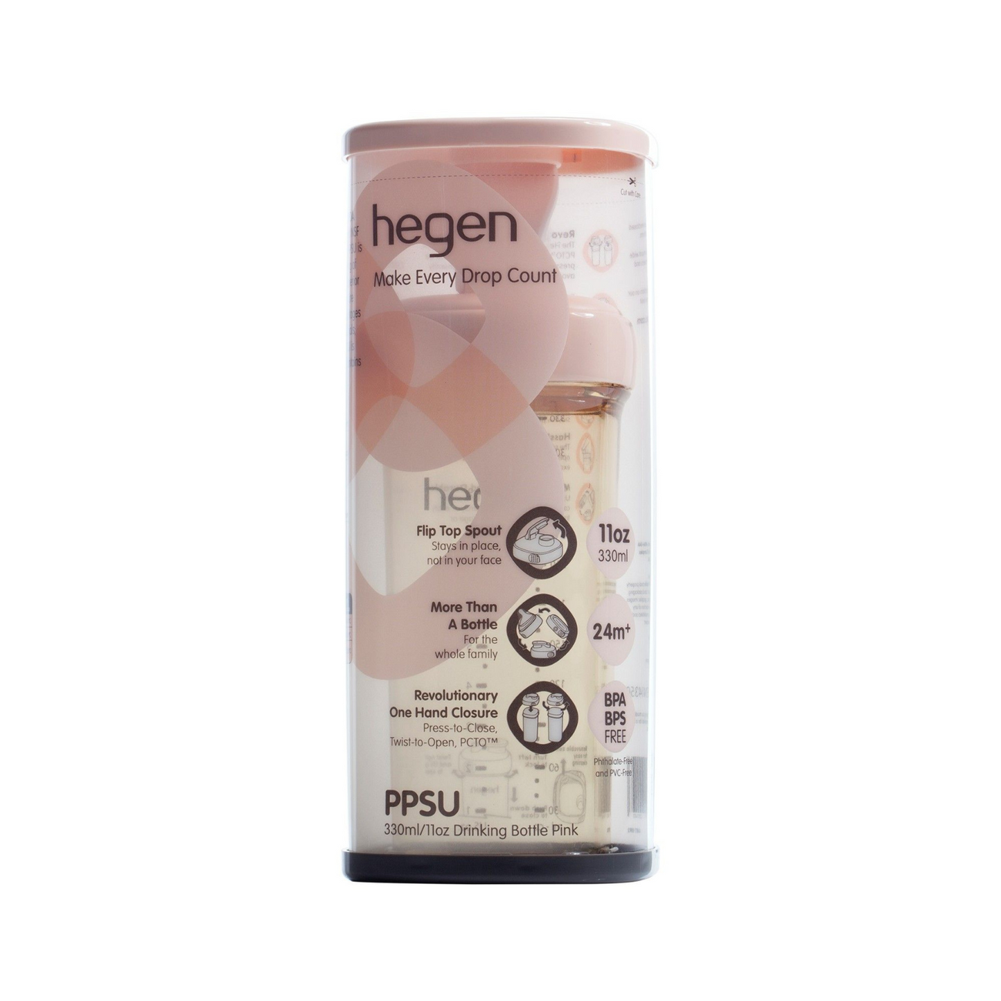 Hegen PCTO™ 330ml/11oz Drinking Bottle PPSU Pink