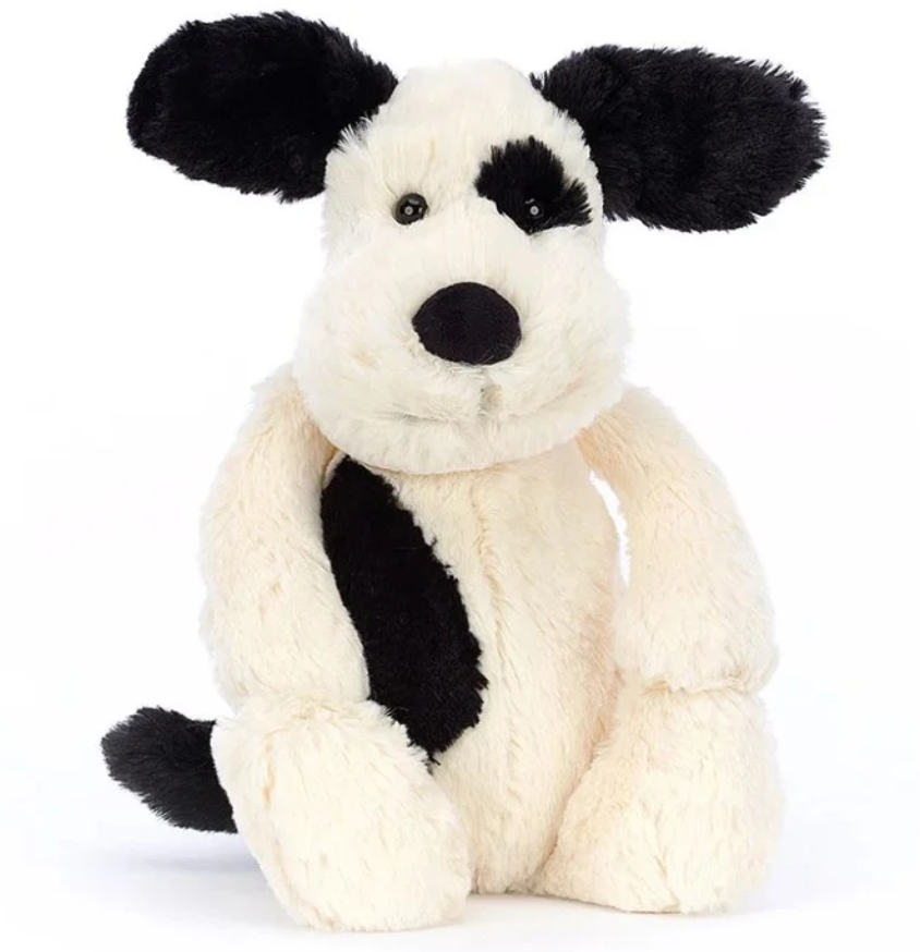 Jellycat Bashful Black & Cream Puppy Original (Medium)
