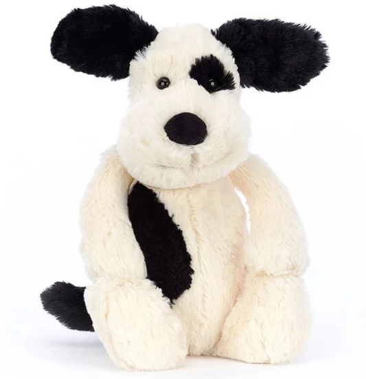 Jellycat Bashful Black & Cream Puppy Original (Medium)
